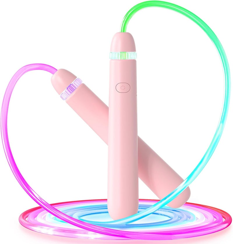 ACHDOFITS LED Light Up Jump Rope for Kids and Adult, Adjustable Glowing Skipping Rope for Boys and Girls, Colorful Luminous Jumping Rope for Fitness and Workout - Image 1
